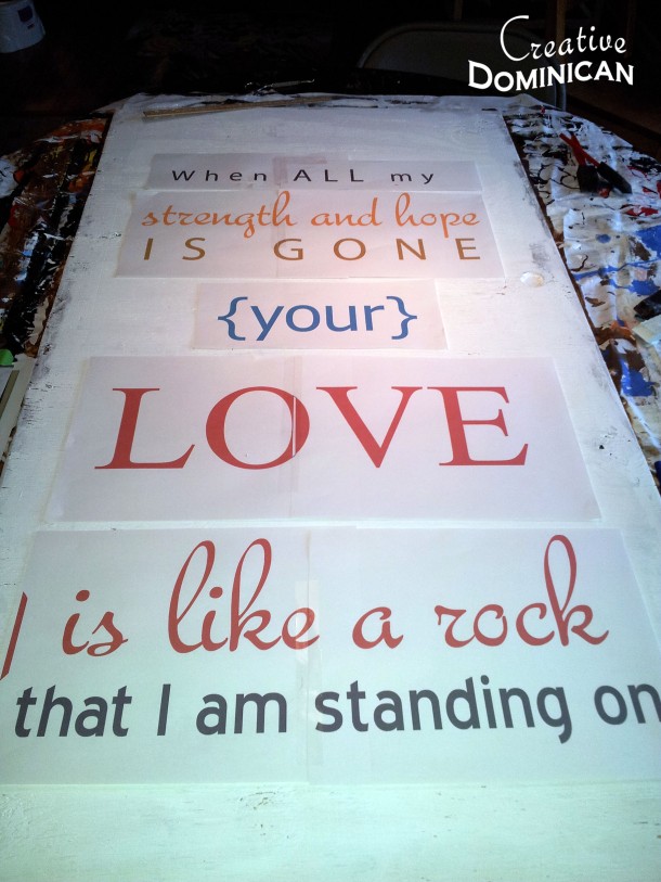 Large Hand Painted Lyric Sign