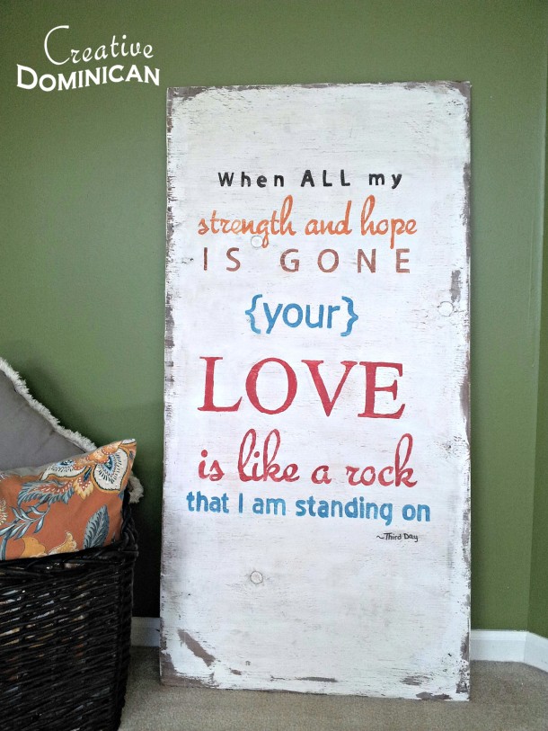 Large Hand Painted Lyric Sign